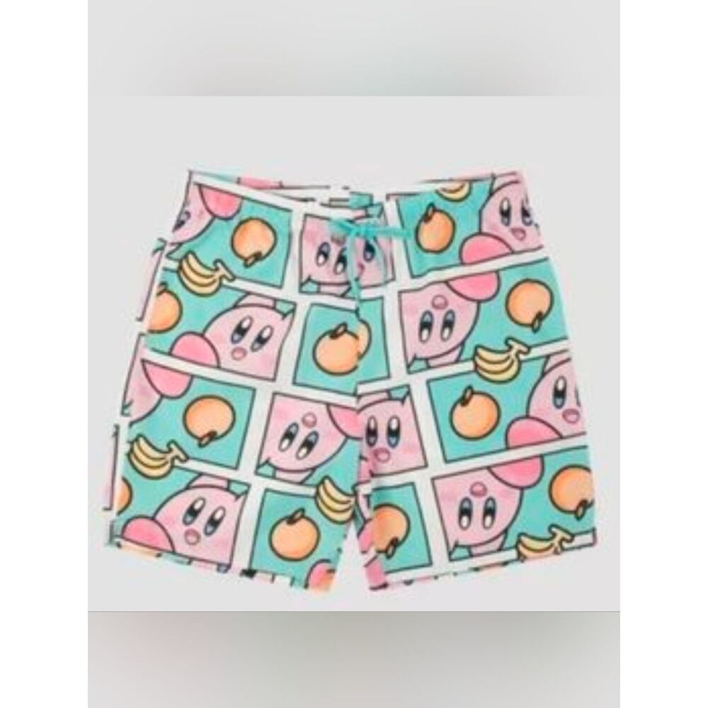 Kirby Graphic Swim Shorts in Mint & Pink